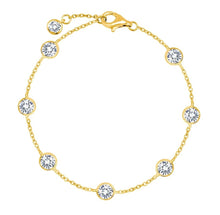 Load image into Gallery viewer, Tobillera con bisel grande y acabado en oro amarillo de 18 quilates