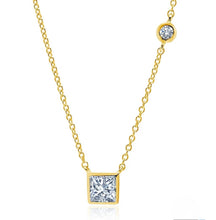 Cargar imagen en el visor de la galería, Collar Ray de 0,4 quilates acabado en oro amarillo de 18 quilates