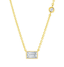 Cargar imagen en el visor de la galería, Collar con circonita cúbica rectangular