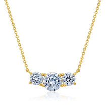 Cargar imagen en el visor de la galería, Collar de 3 puntas. Circonitas redondas brillantes