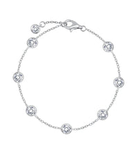 Load image into Gallery viewer, Tobillera con bisel grande y acabado en platino puro