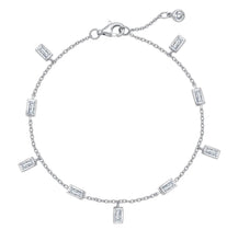 Load image into Gallery viewer, Tobillera Baguette Acabada en Platino Puro