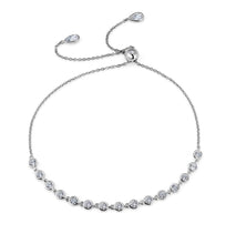 Cargar imagen en el visor de la galería, Brazalete con bisel ajustable, acabado en platino puro