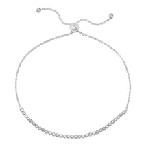 Carica l'immagine nel visualizzatore di Gallery, Pulsera de tenis ajustable con piedras redondas de 2 mm