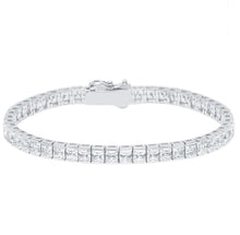 Cargar imagen en el visor de la galería, Pulsera tipo tenis clásico mediano de princesa acabado en platino puro