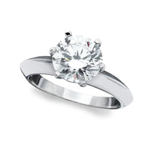 Cargar imagen en el visor de la galería, Anillo solitario brillante clásico acabado en platino puro