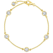 Cargar imagen en el visor de la galería, Pulsera de plata de ley con engaste de bisel