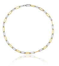 Cargar imagen en el visor de la galería, Collar con pavé de eslabones de dos tonos de 18"