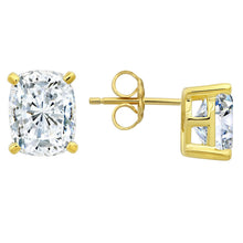 Cargar imagen en el visor de la galería, Aretes solitarios talla cojín radiante 5.30 CT
