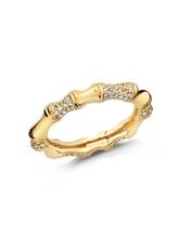 Cargar imagen en el visor de la galería, Anillo Estilo Bambú, Acabado en oro amarillo de 18kt.