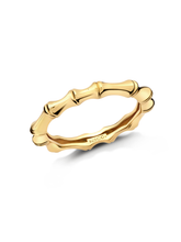 Cargar imagen en el visor de la galería, Anillo Estilo Bambú, Acabado en oro amarillo de 18kt.