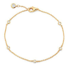 Load image into Gallery viewer, Pulsera de estaciones con circonitas biseladas de 2 mm