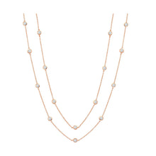 Cargar imagen en el visor de la galería, Collar de circonitas biseladas acabado oro rosa 18kt. 3.25 CT