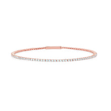 Carica l'immagine nel visualizzatore di Gallery, Pulsera flexible acabada en oro rosa de 18 quilates
