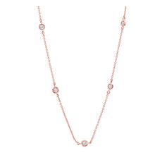 Cargar imagen en el visor de la galería, Collar con circonitas biseladas en oro rosé 0.35 CT