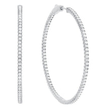 Cargar imagen en el visor de la galería, Aretes Argolla grandes con pavé 2.25 CT