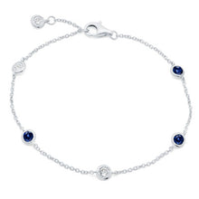 Carica l'immagine nel visualizzatore di Gallery, Pulsera con circonitas transparente y zafiro biseladas