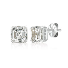 Cargar imagen en el visor de la galería, Aretes solitarios talla Royal Asscher 4.20 CT