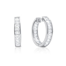 Cargar imagen en el visor de la galería, Aretes Argolla de Baguettes paralelos 4.00 CT