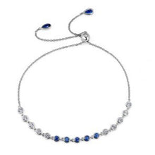 Carica l'immagine nel visualizzatore di Gallery, Pulsera con circonitas zafiro y brillantes