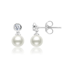 Carica l'immagine nel visualizzatore di Gallery, Aretes tipo gota de perla genuina 0.20 CT