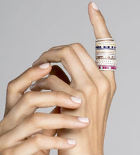 Cargar imagen en el visor de la galería, Anillo de circonitas rubí y brillantes 1.50 CT