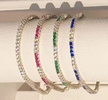 Carica l'immagine nel visualizzatore di Gallery, Brazalete de tenis clásico circonitas color zafiros y brillantes