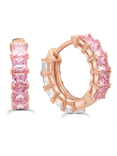 Load image into Gallery viewer, Aretes tipo argolla Duo Hoop Acabados en Oro Rosa de 18kt
