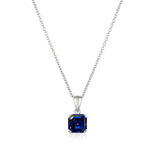 Carica l&#39;immagine nel visualizzatore di Gallery, Collar con pendiente de talla Royal Asscher, circonita color zafiro
