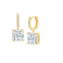 Load image into Gallery viewer, Aretes Argolla con pendiente de talla cojín Bliss 8.20 CT
