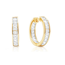 Load image into Gallery viewer, Aretes Argolla de Baguettes paralelos 4.00 CT
