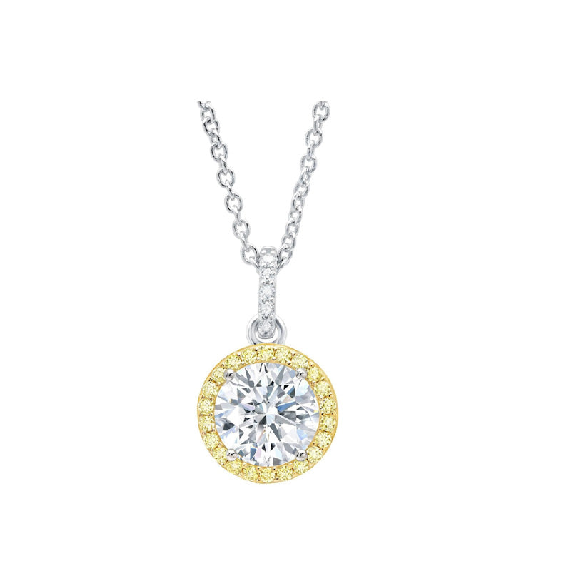 Colgante de halo canario Fiore 1.20 CT