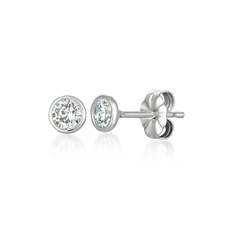 Aretes solitarios biselados 1.00 CT